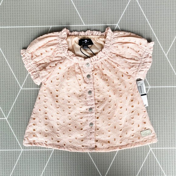 7 For All Mankind NWT pink baby flowy shirt size 18 months - Picture 1 of 12